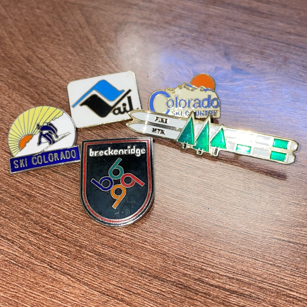 Vintage Lot 5 Ski Snowboard Vail Breckinridge Pine Mtn Resort Pins
